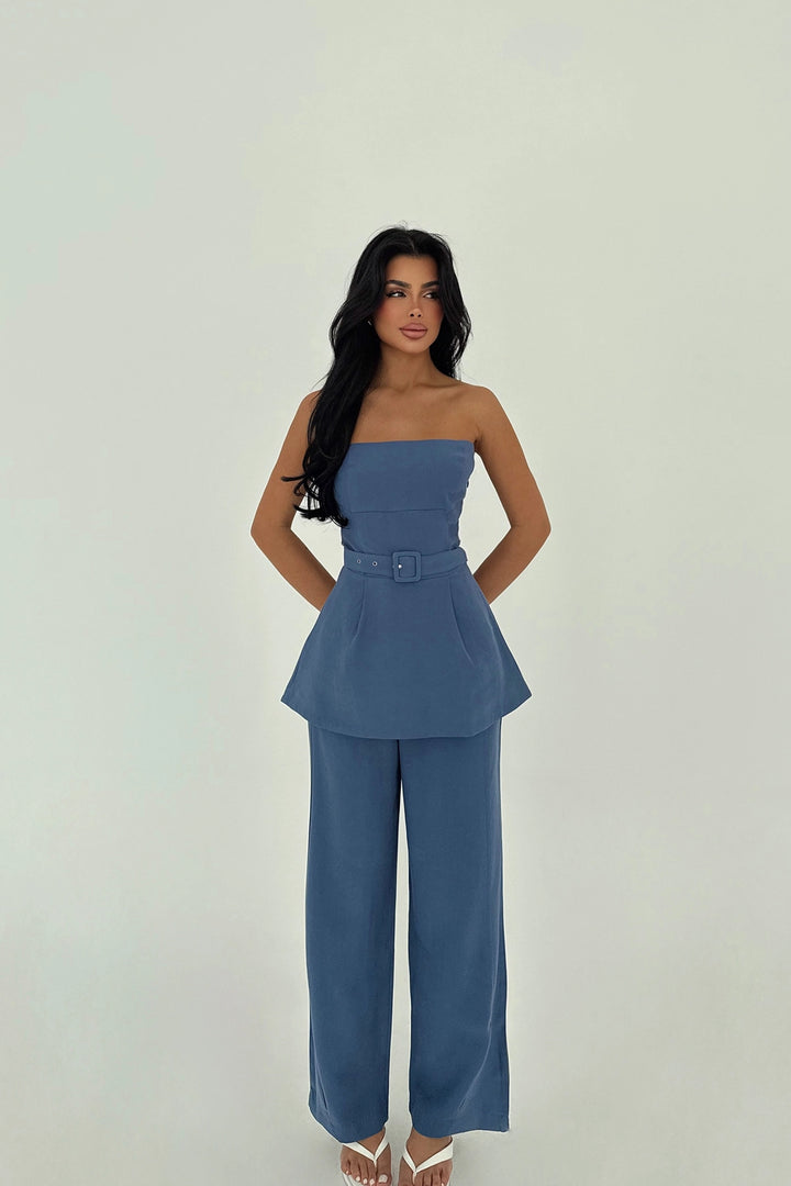 EYY Women Blue Betty Belted Suit - Winter Springs