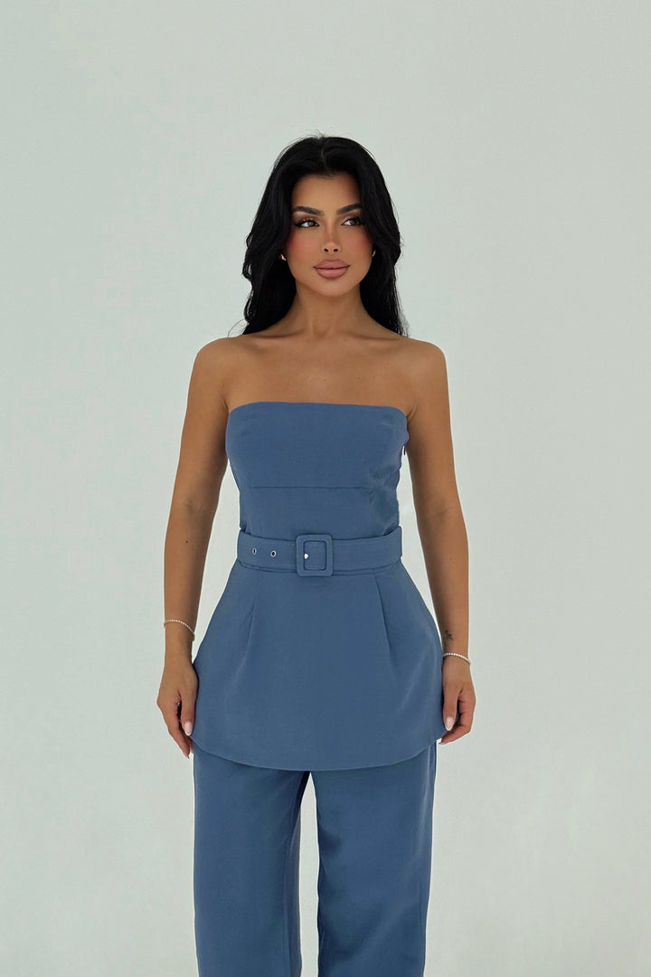 EYY Women Blue Betty Belted Suit - Winter Springs