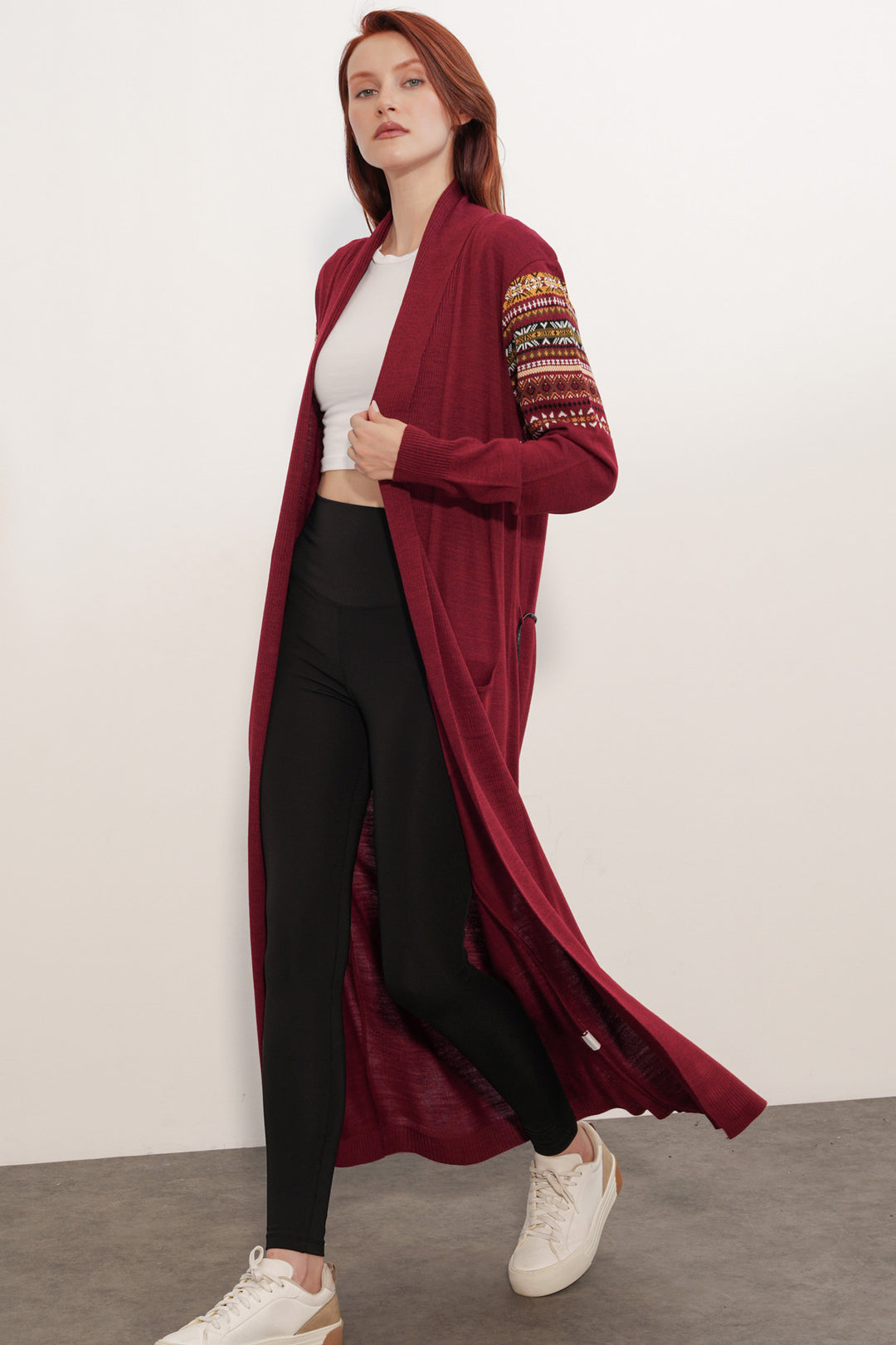 BGD Women Uzun Triko Hırka - A.Bordo - La Presa