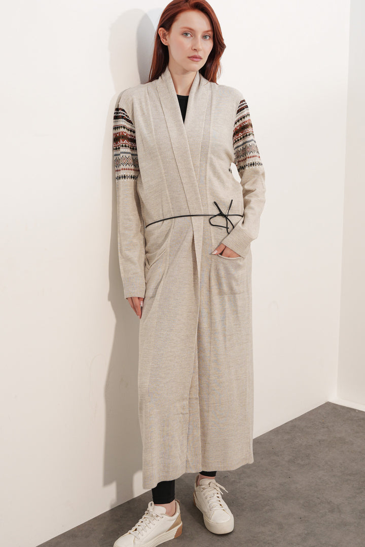 BGD Women Uzun Triko Hırka - Taş - New Berlin