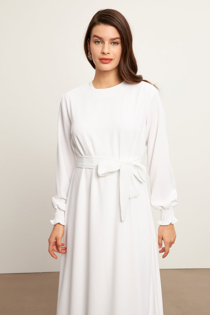 ZRF Women Vera Belted Dress - White - Oakland