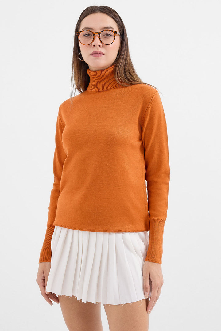 BGD Women Fisherman Collar Sweater - Orange - Avondale