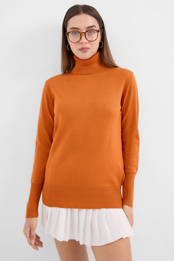 BGD Women Fisherman Collar Sweater - Orange - Avondale