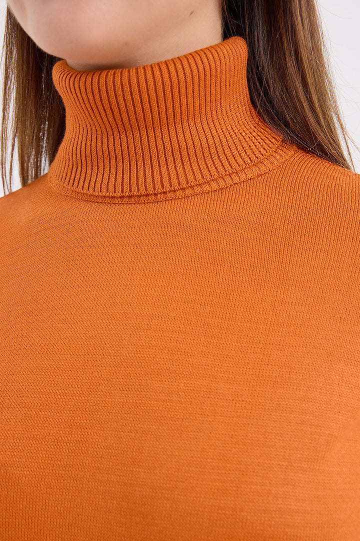 BGD Women Fisherman Collar Sweater - Orange - Avondale