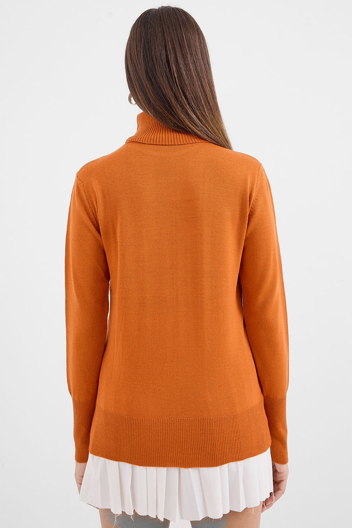 BGD Women Fisherman Collar Sweater - Orange - Avondale
