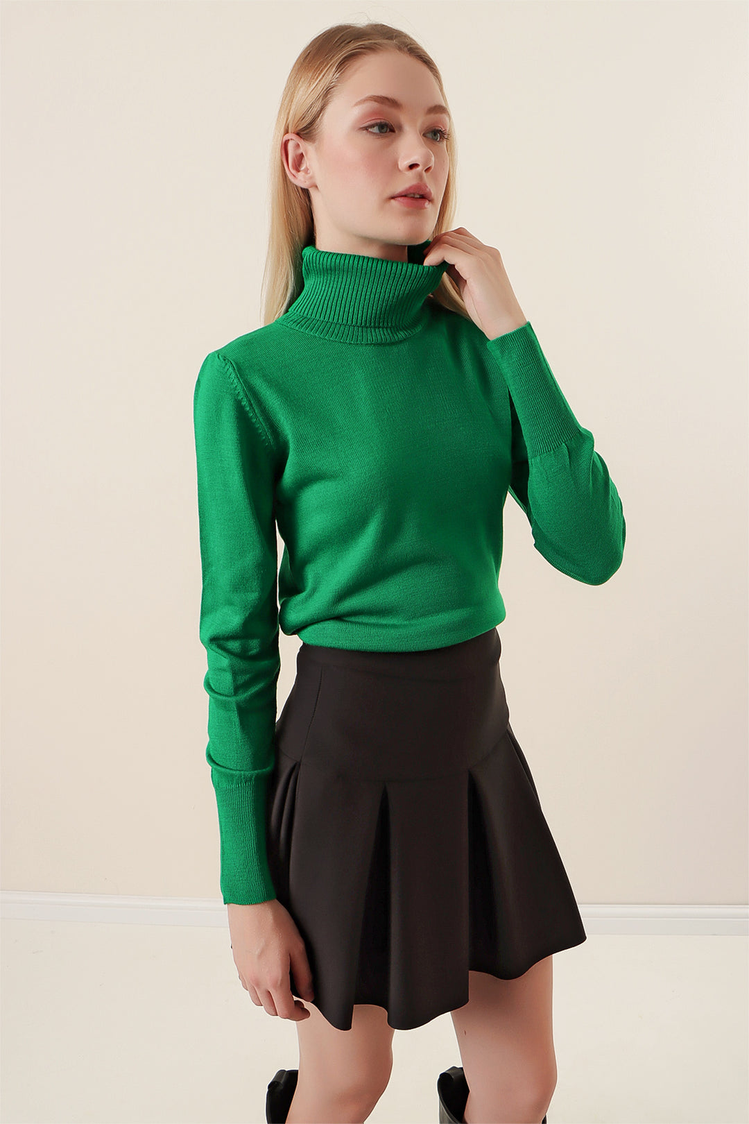 BGD Women Fisherman Collar Sweater - Green - Avondale