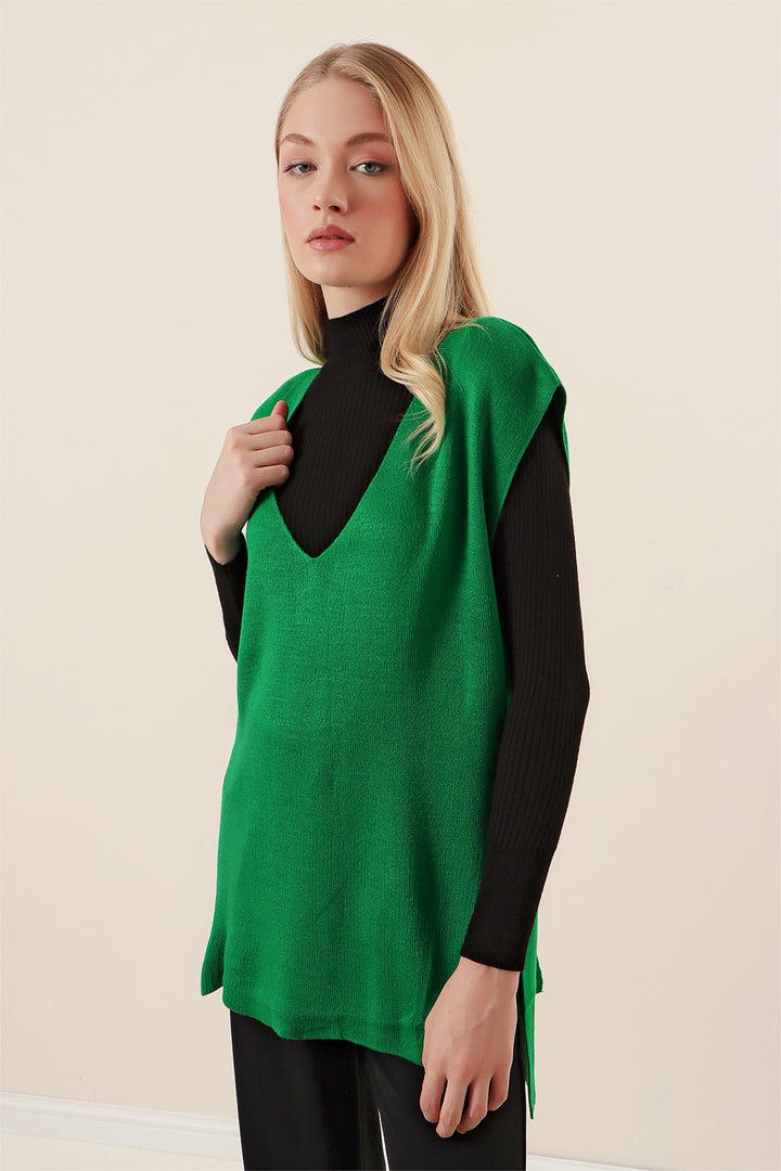 BGD Women Striped Knit Sweater - Emerald Green - Bietigheim-Bissingen