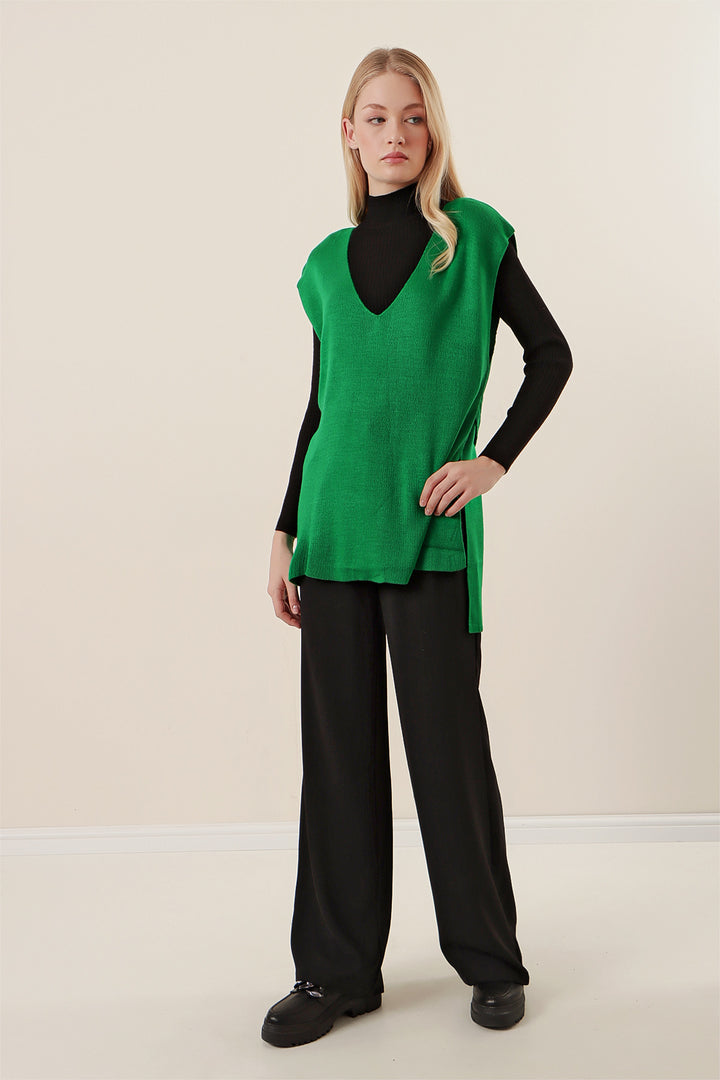 BGD Women Striped Knit Sweater - Emerald Green - Bietigheim-Bissingen