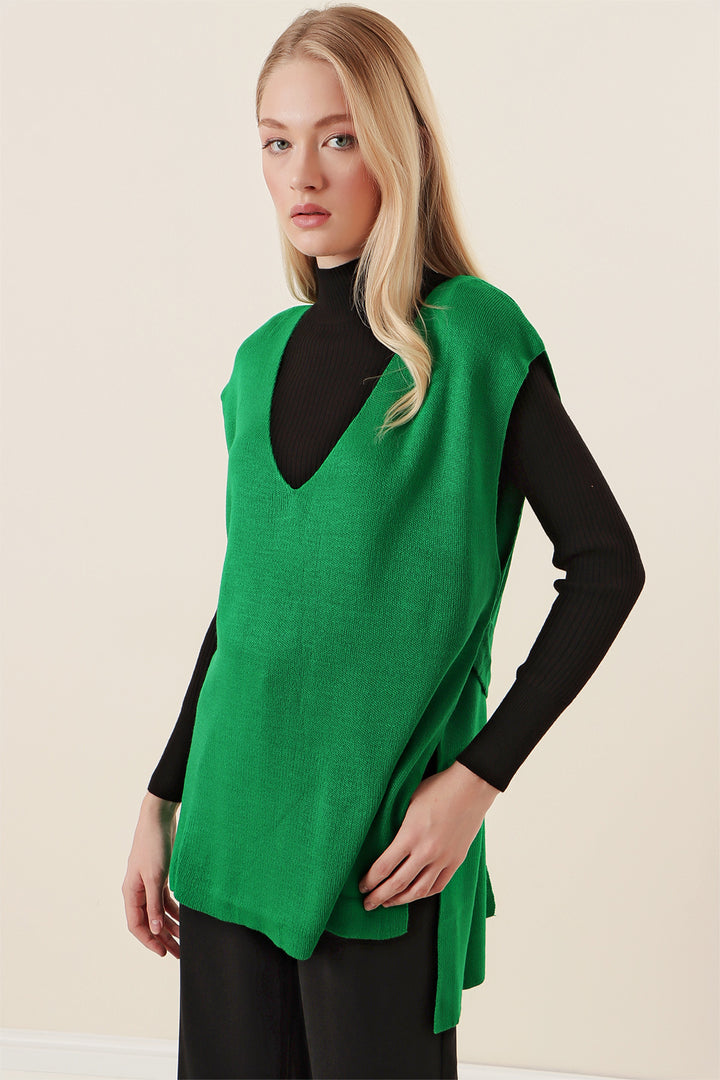 BGD Women Striped Knit Sweater - Emerald Green - Bietigheim-Bissingen
