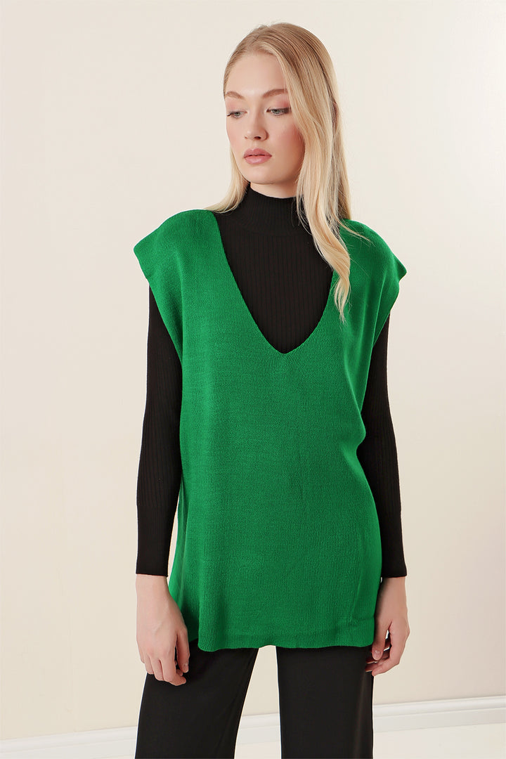 BGD Women Striped Knit Sweater - Emerald Green - Bietigheim-Bissingen