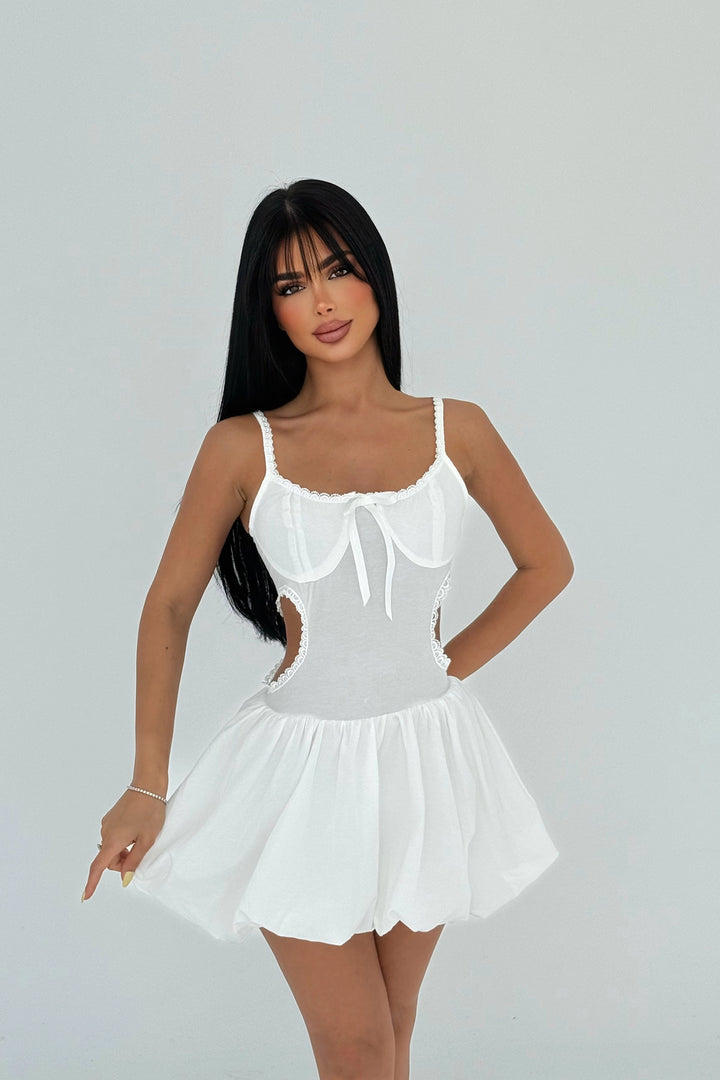 EYY Women Beyaz Askılı Mini Elbise - Durham