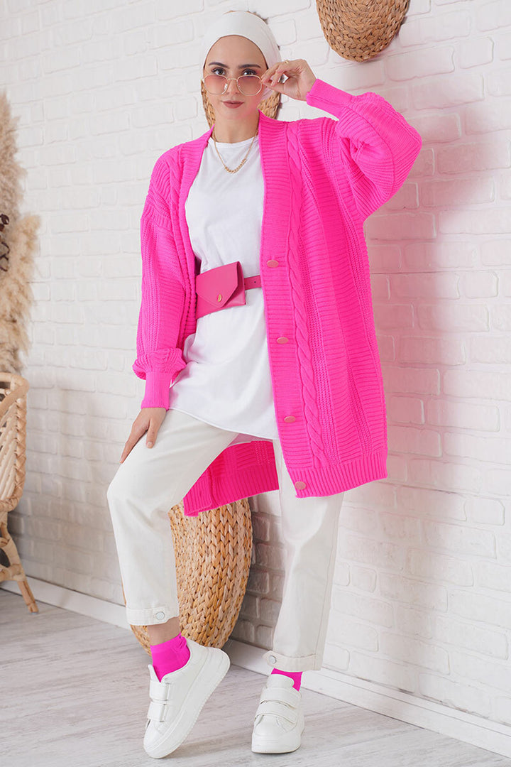 BGD Women Hijab Cardigan - Fuchsia - Marbella
