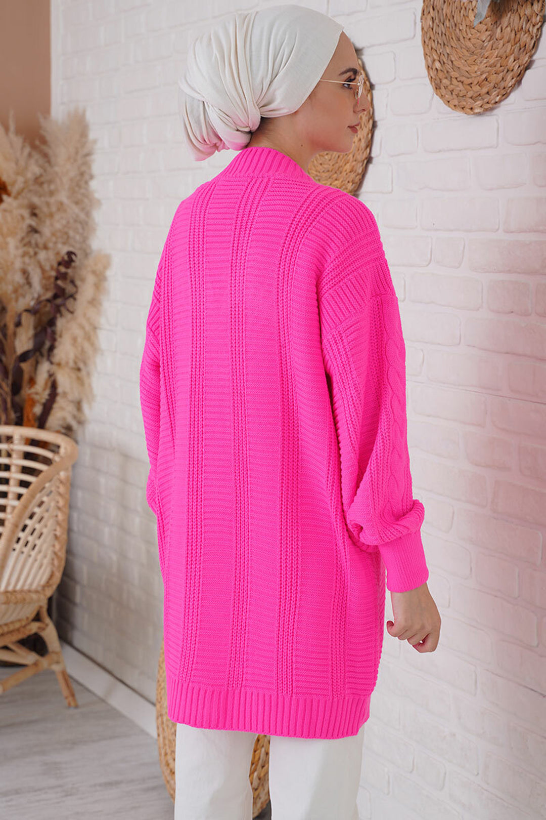 BGD Women Hijab Cardigan - Fuchsia - Marbella