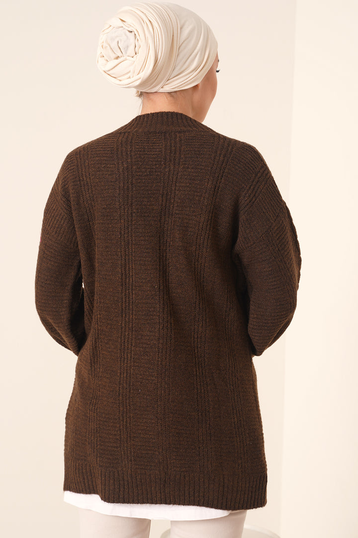 BGD Women Hijab Cardigan - Brown - Avondale