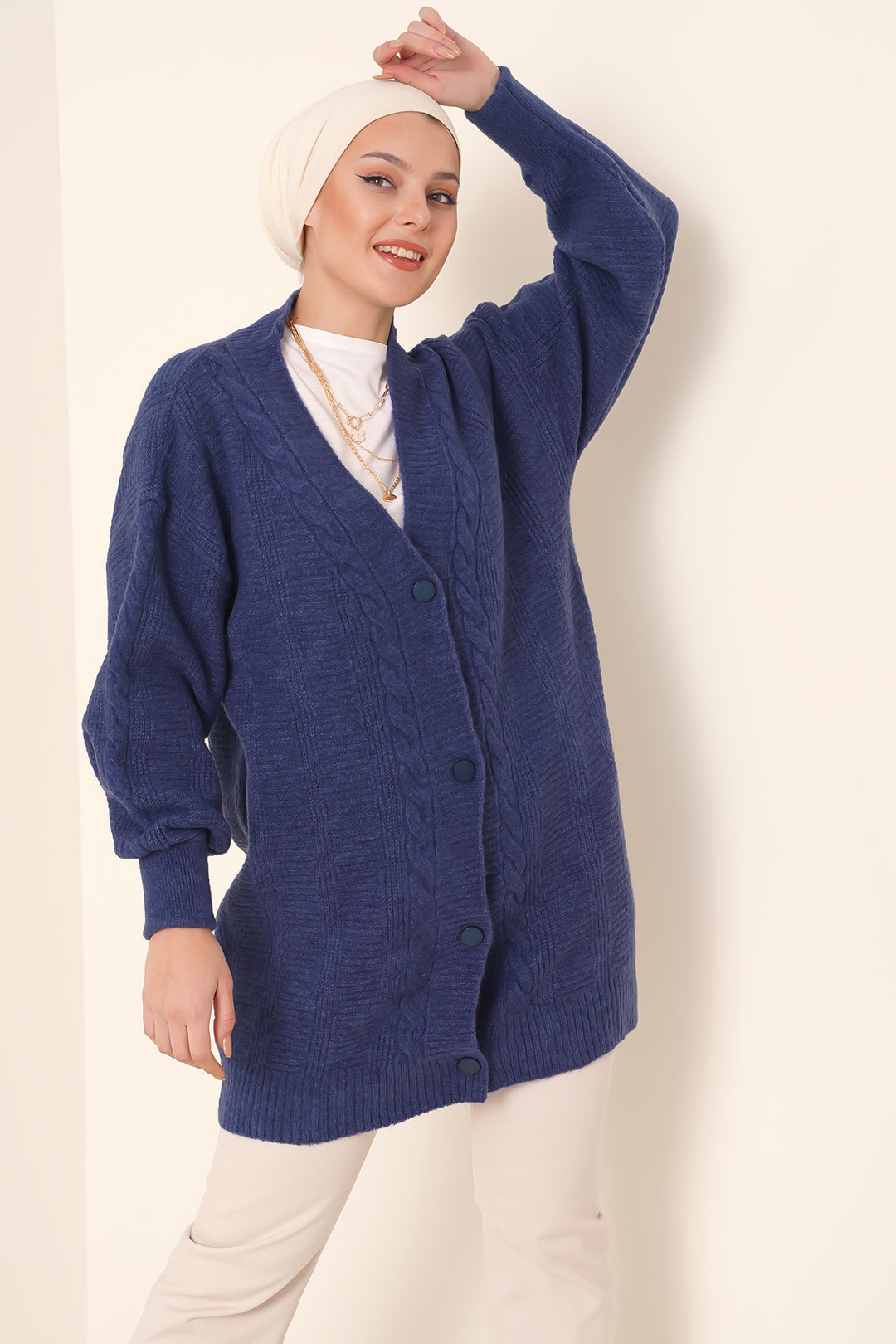 BGD Women Hijab Cardigan - Navy Blue - Central Coast