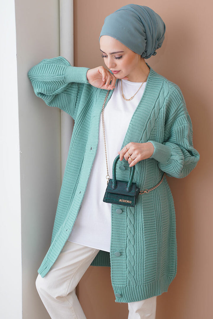 BGD Women Hijab Cardigan - Mint - Sint-Truiden