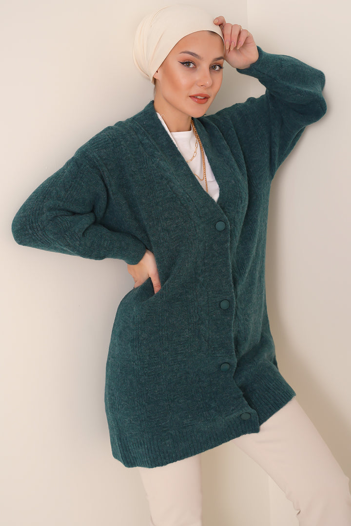 BGD Women Hijab Cardigan - Water Green - Bârlad