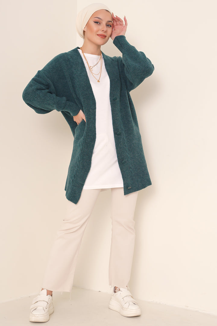 BGD Women Hijab Cardigan - Water Green - Bârlad