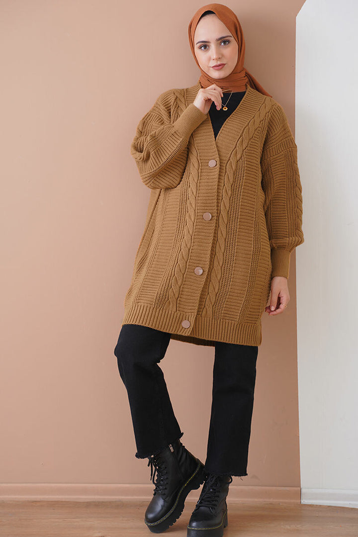BGD Women Hijab Cardigan - Brown - Hillsborough