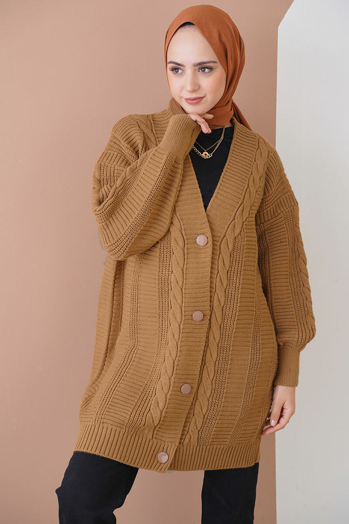 BGD Women Hijab Cardigan - Brown - Hillsborough