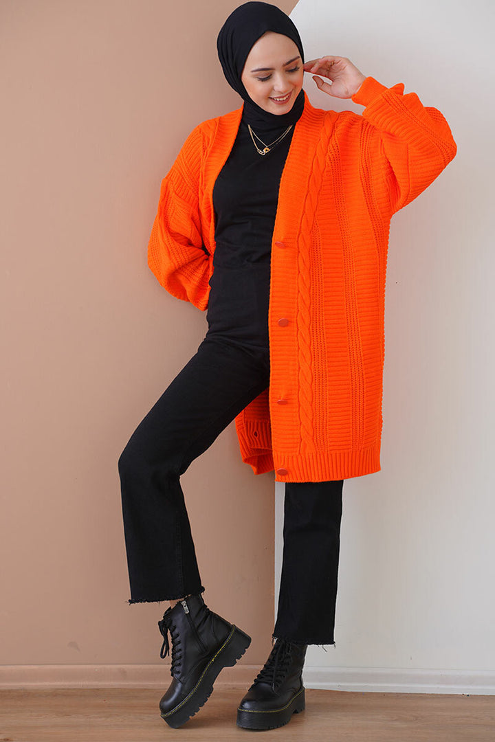 BGD Women Hijab Cardigan - Orange - Crystal Lake