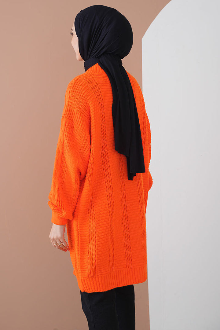 BGD Women Hijab Cardigan - Orange - Crystal Lake