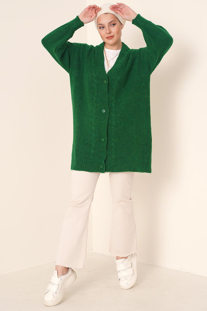 BGD Women Hijab Cardigan - Emerald Green - Châtenay-Malabry