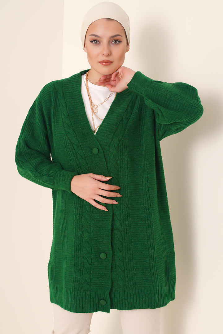 BGD Women Hijab Cardigan - Emerald Green - Châtenay-Malabry