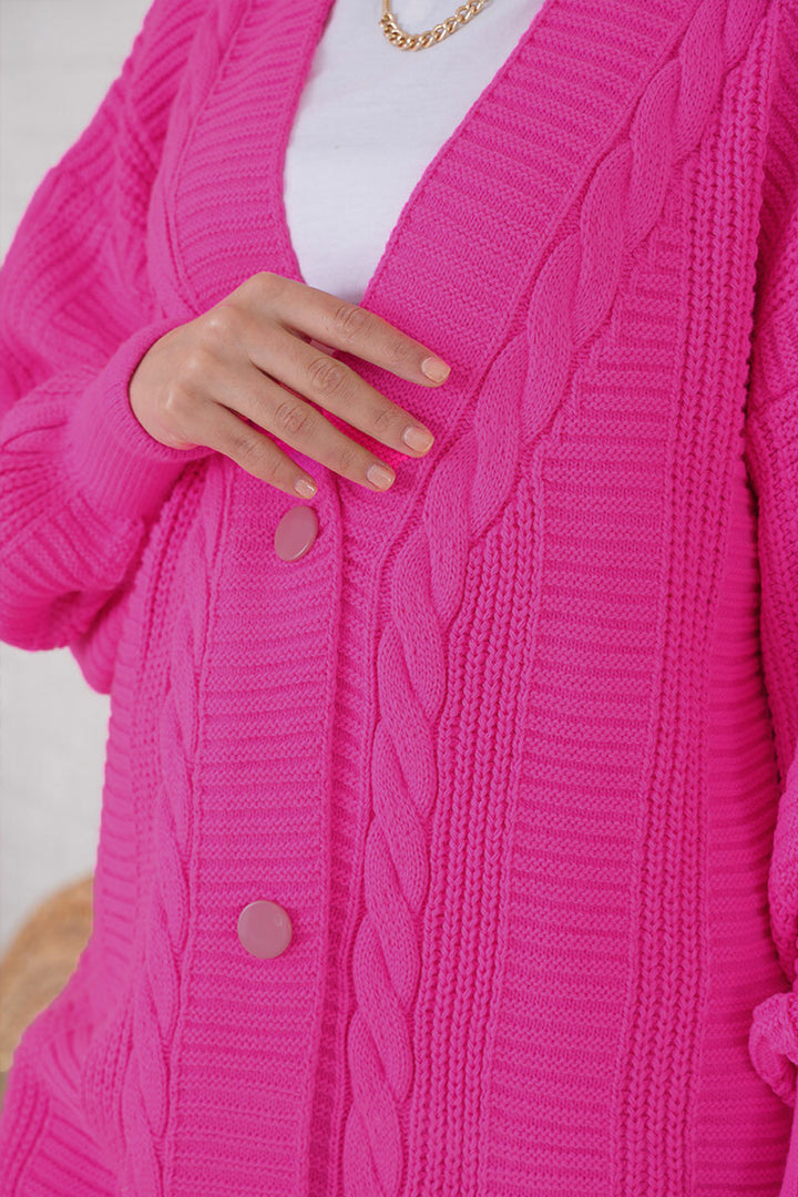 BGD Women Hijab Cardigan - A. Fuchsia - Minnetonka