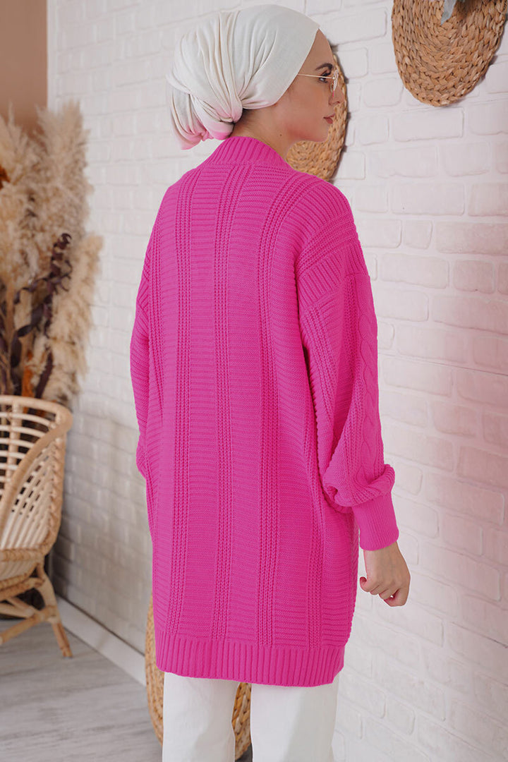 BGD Women Hijab Cardigan - A. Fuchsia - Minnetonka