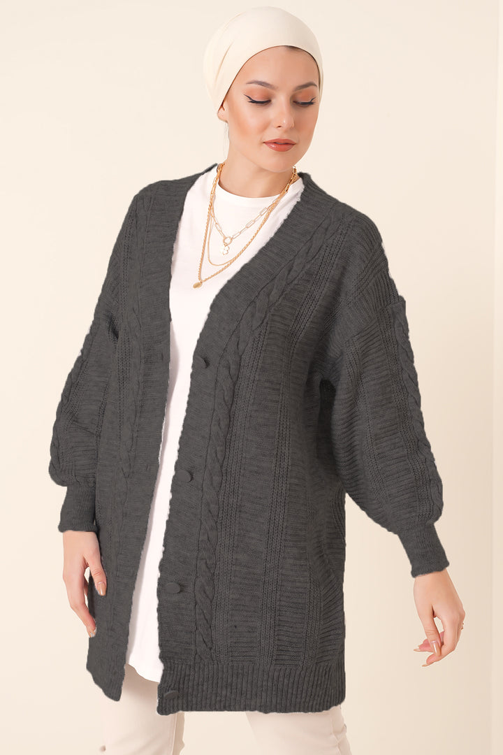 BGD Women Hijab Cardigan - Anthracite - Mühlhausen