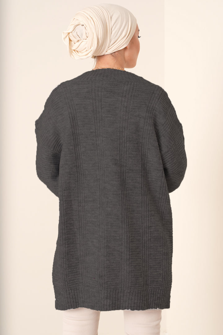 BGD Women Hijab Cardigan - Anthracite - Mühlhausen