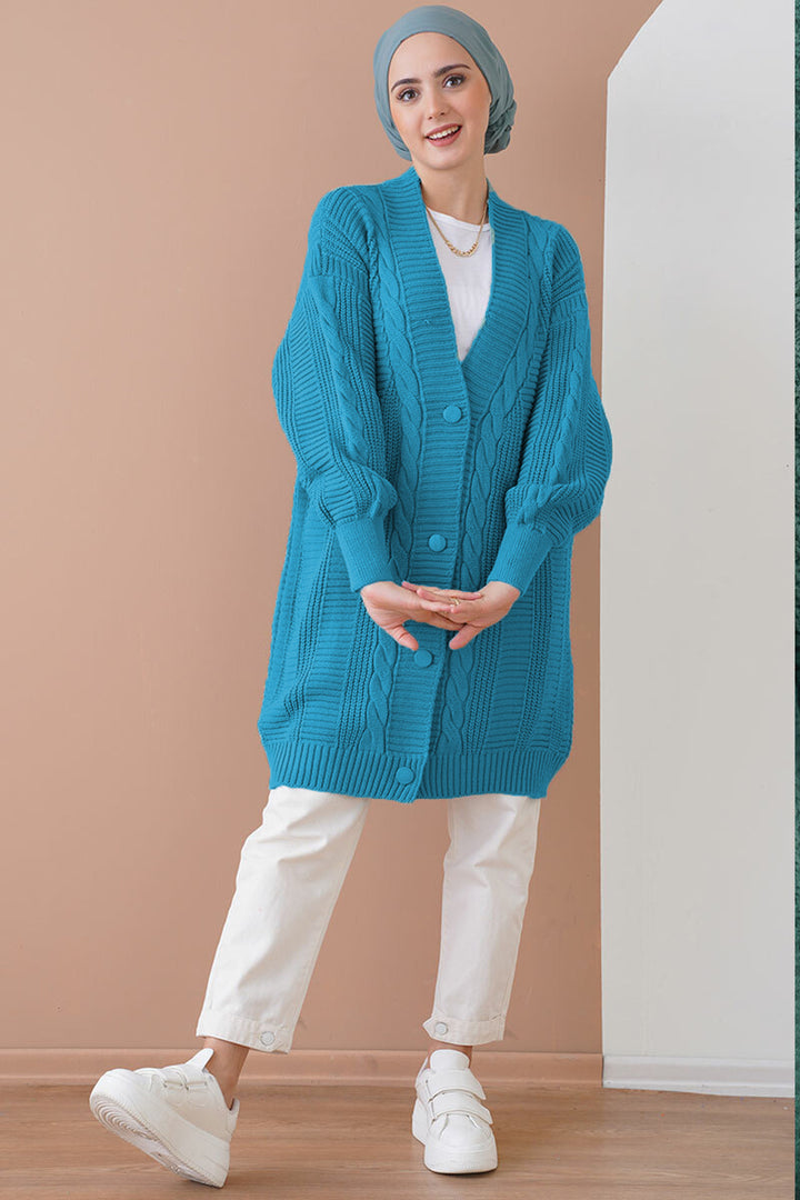BGD Women Hijab Cardigan - Navy Blue - Lárisa
