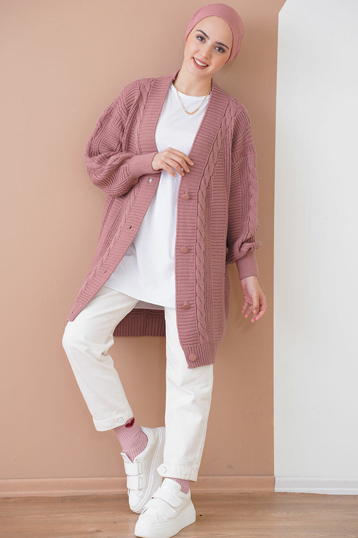 BGD Women Hijab Cardigan - Rose Pink - Altadena