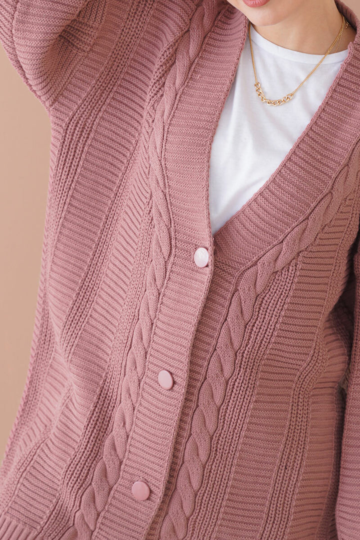 BGD Women Hijab Cardigan - Rose Pink - Altadena