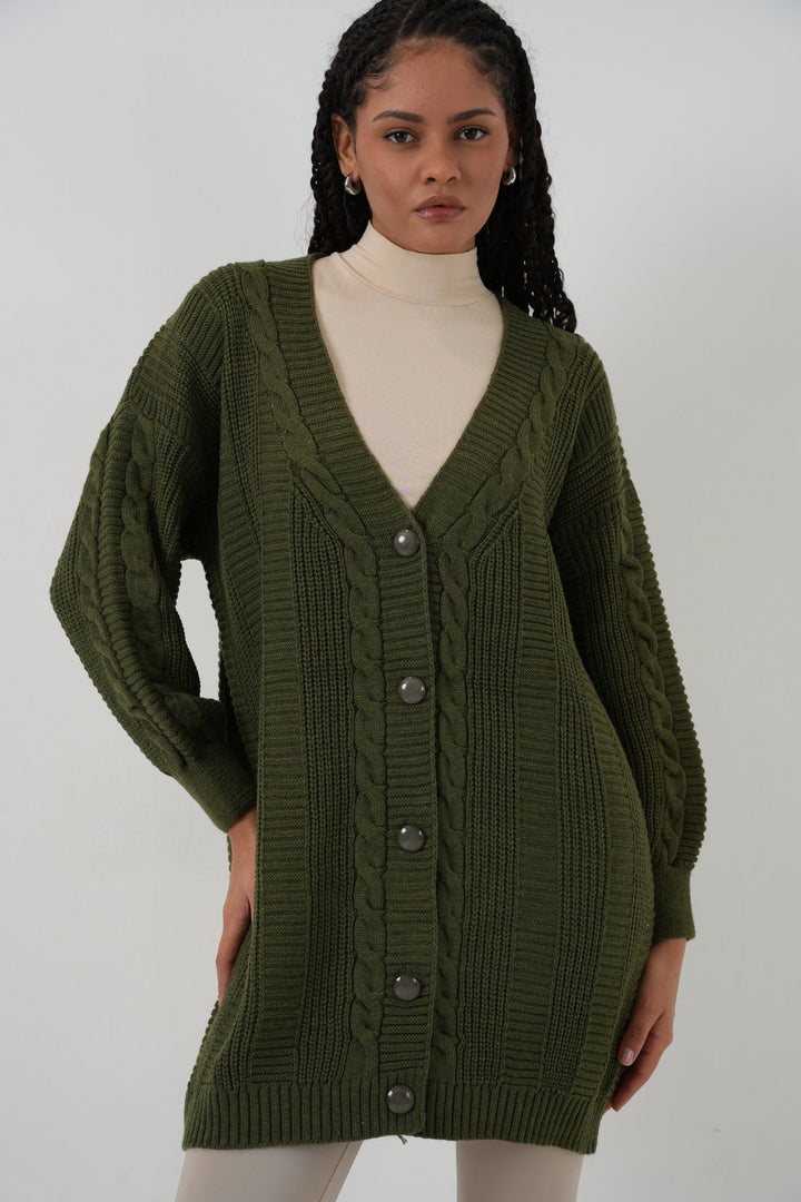 BGD Women Tesettür Triko Hırka - Haki - Călăraşi