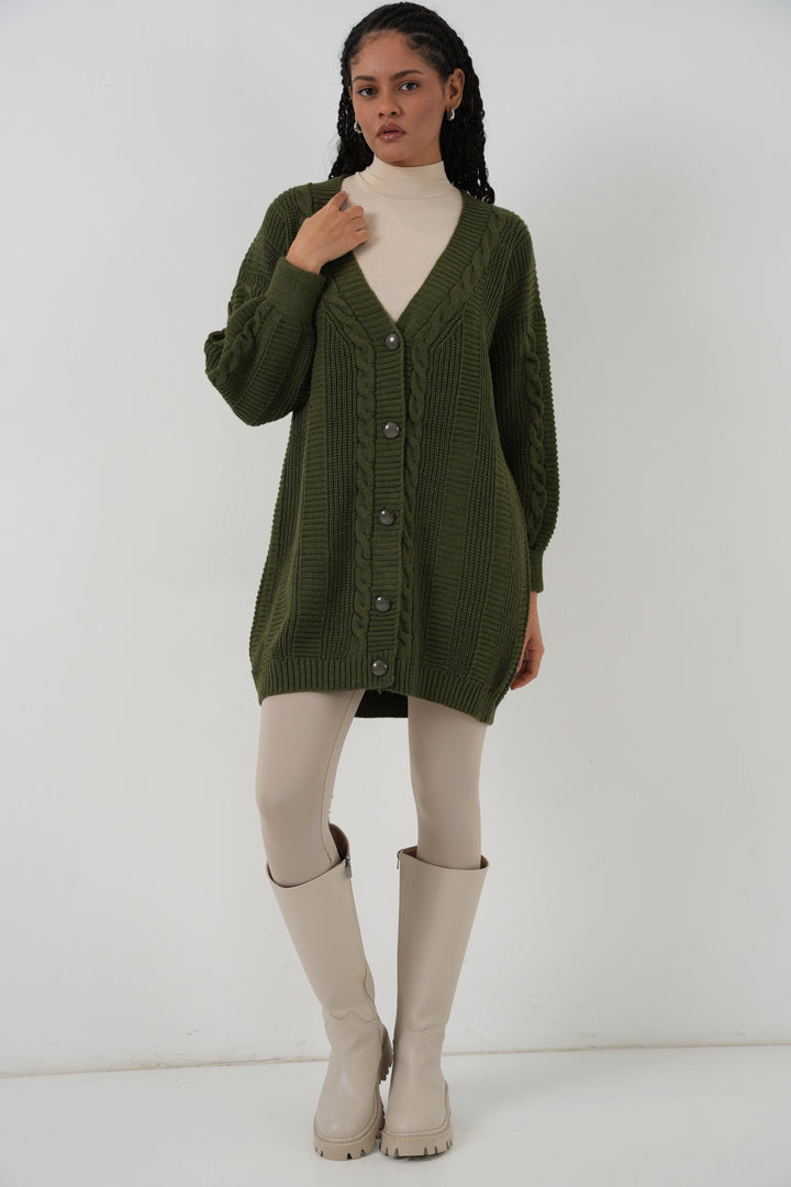 BGD Women Tesettür Triko Hırka - Haki - Călăraşi