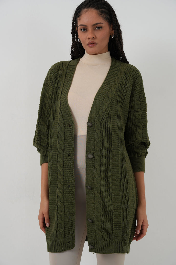 BGD Women Tesettür Triko Hırka - Haki - Călăraşi