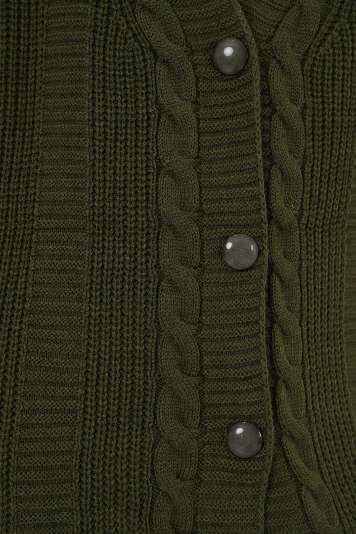 BGD Women Tesettür Triko Hırka - Haki - Călăraşi