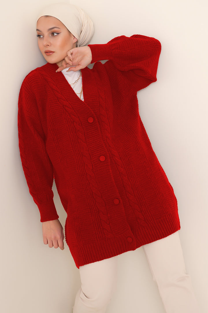 BGD Women Hijab Cardigan - Red - Lagos de Moreno