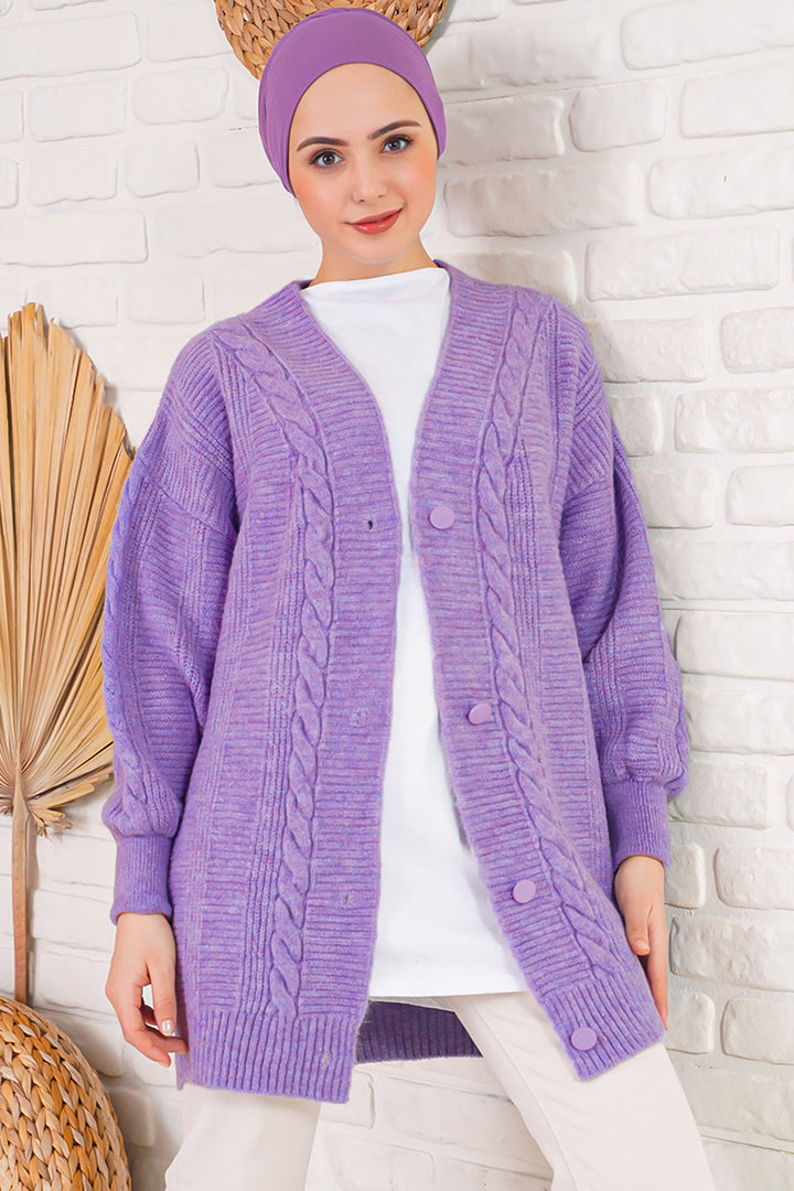 BGD Women Hijab Cardigan - Dark Lilac - Portugalete