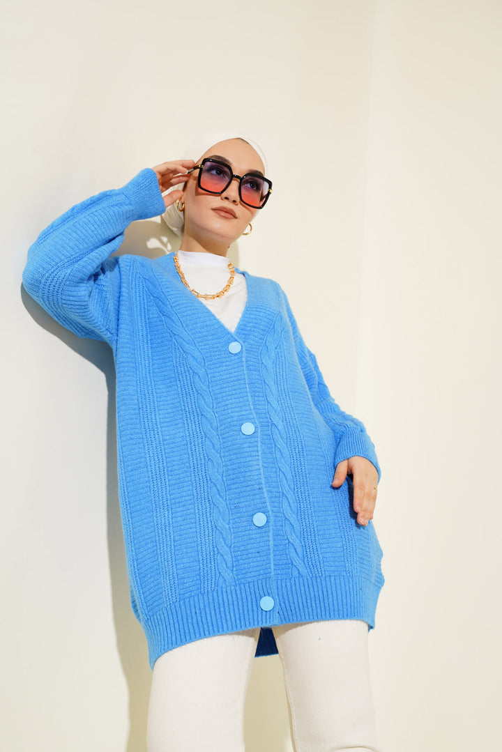 BGD Women Hijab Cardigan - Dark Blue - Yucaipa