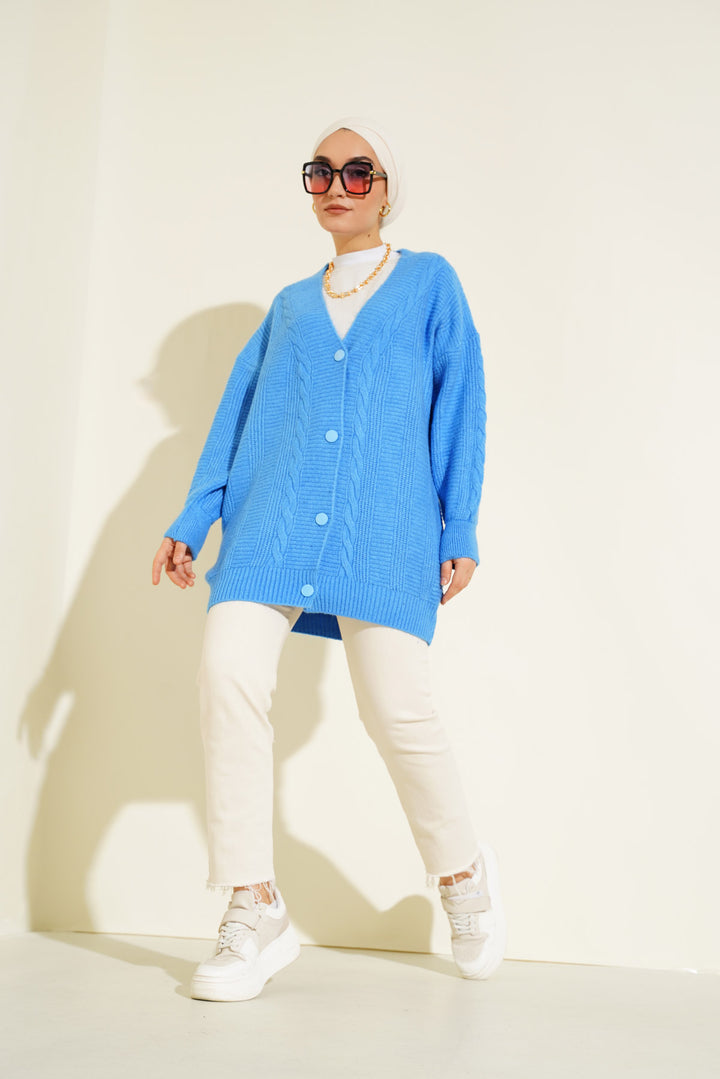 BGD Women Hijab Cardigan - Dark Blue - Yucaipa