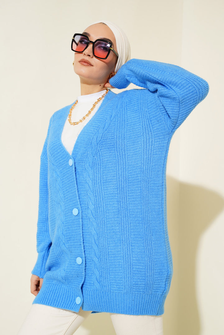 BGD Women Hijab Cardigan - Dark Blue - Yucaipa