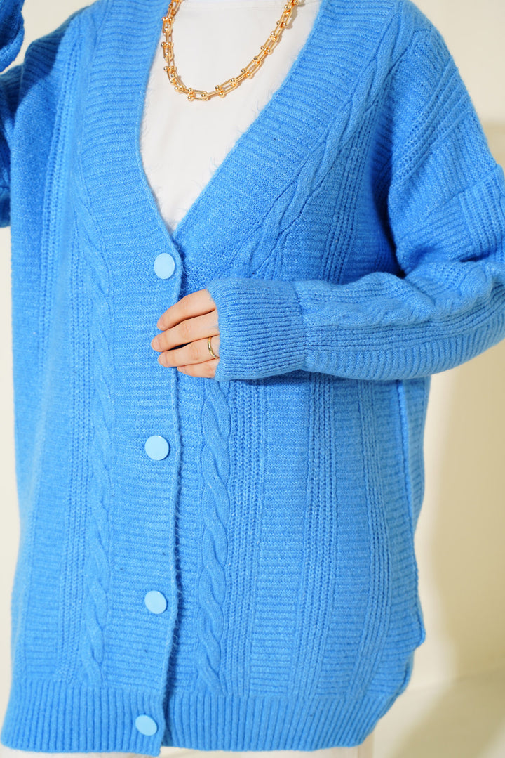 BGD Women Hijab Cardigan - Dark Blue - Yucaipa