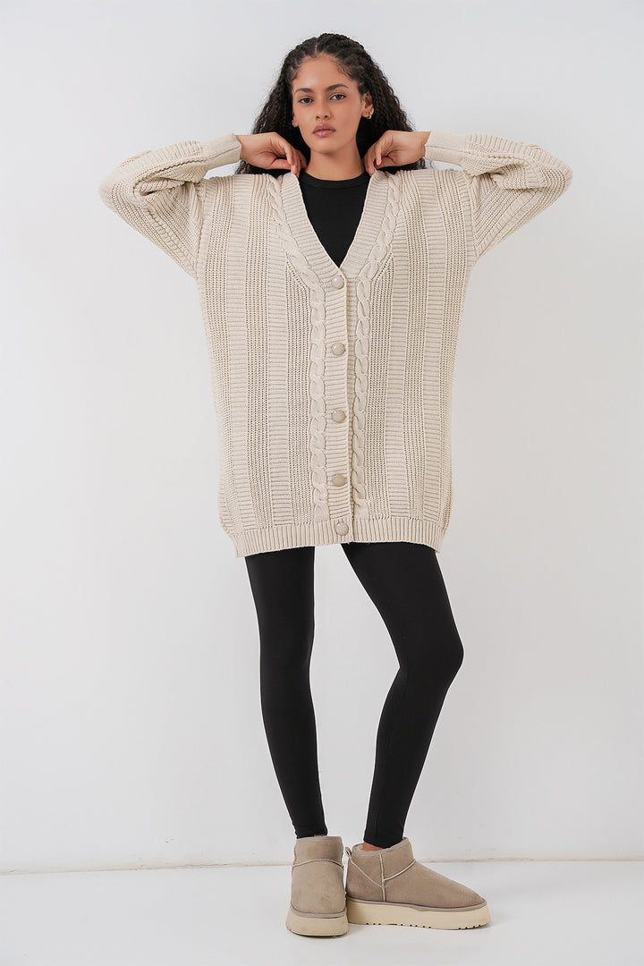 BGD Women Hijab Cardigan - Beige - Versailles