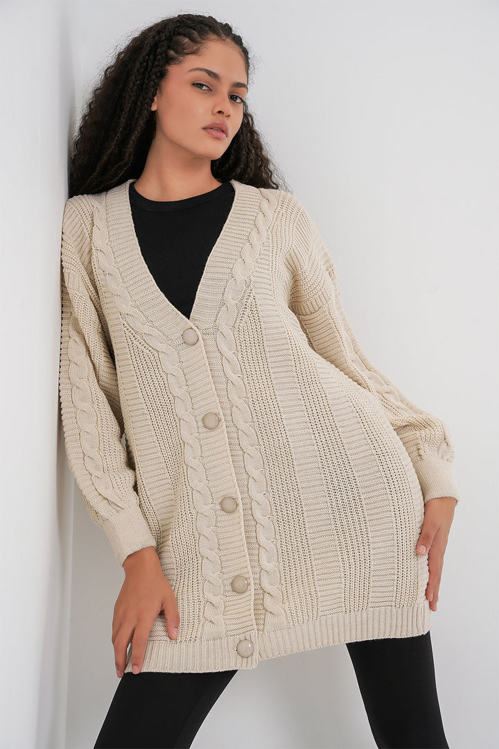 BGD Women Hijab Cardigan - Beige - Versailles