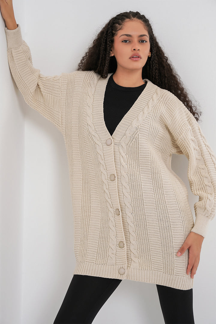 BGD Women Hijab Cardigan - Beige - Versailles