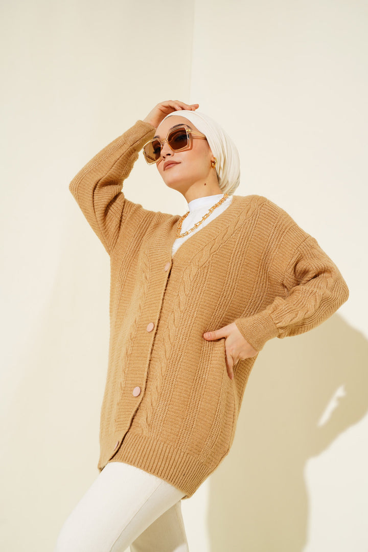 BGD Women Hijab Cardigan - Mink - Mühlhausen