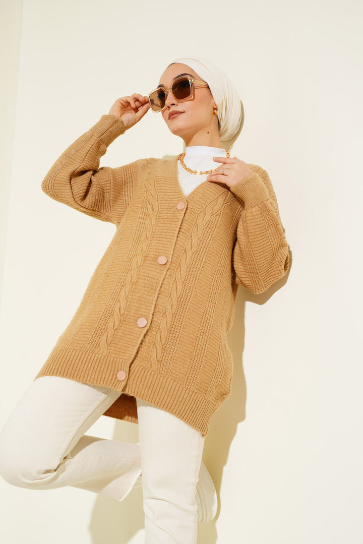 BGD Women Hijab Cardigan - Mink - Mühlhausen